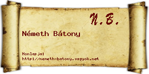 Németh Bátony névjegykártya